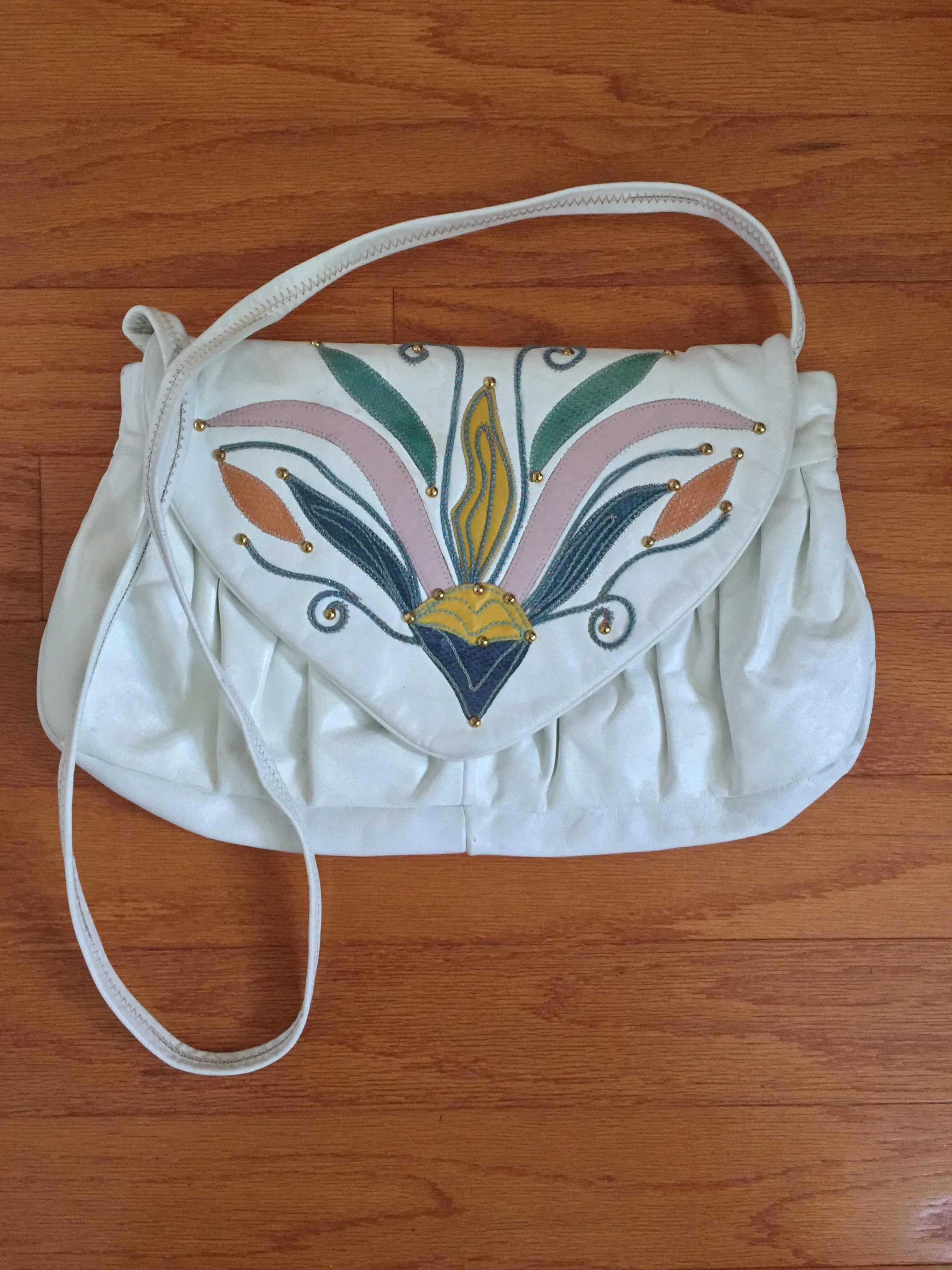 White Leather Vintage Purse