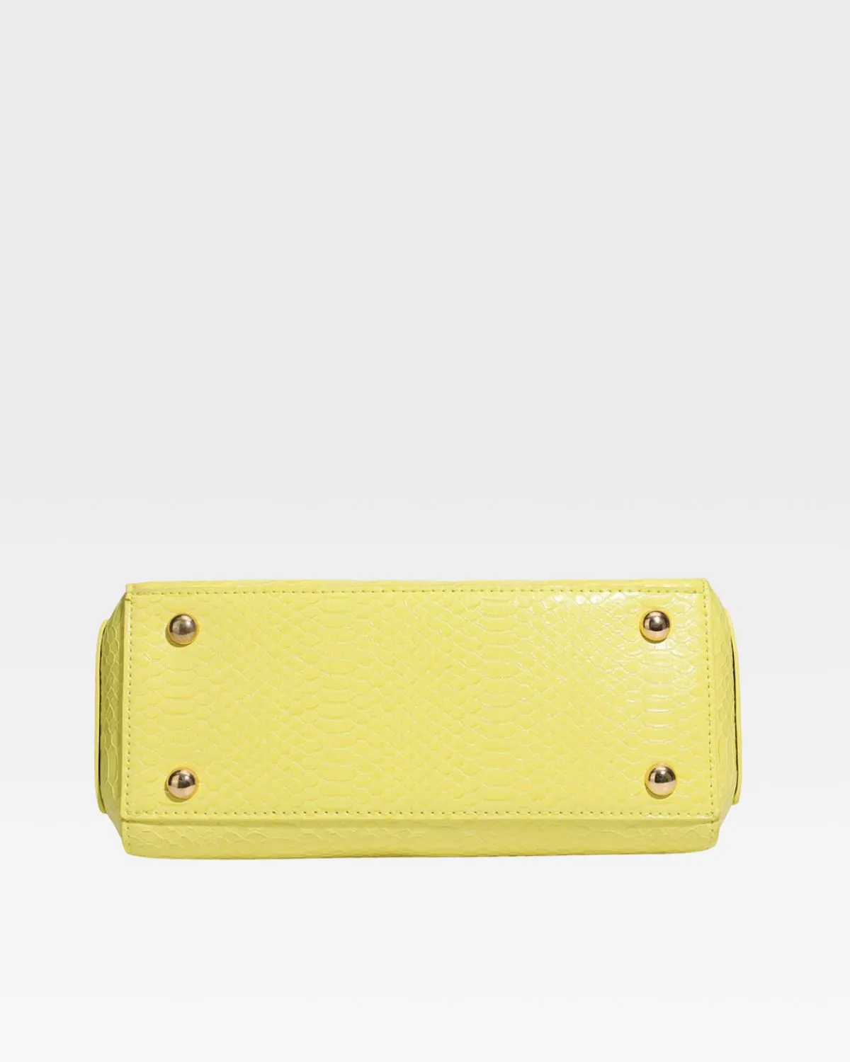 Yellow Faux Python Shoulder Bag