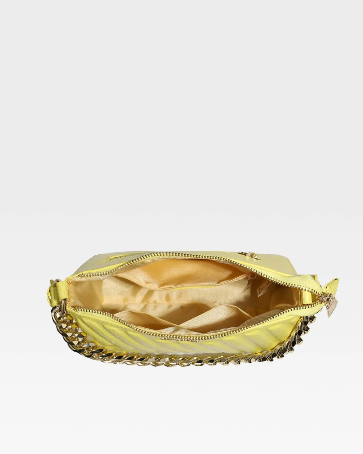 Yellow Faux Python Shoulder Bag