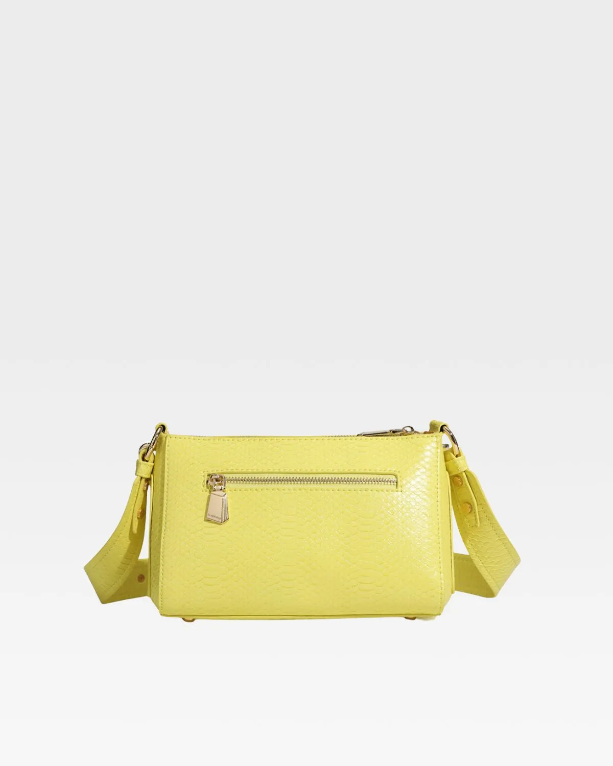 Yellow Faux Python Shoulder Bag